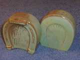 Frankoma Horseshoe shakers glazed prairie green